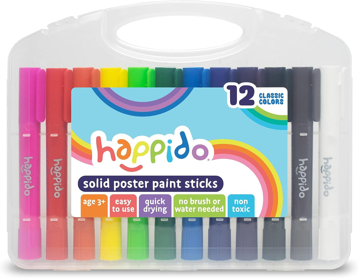 Happido Solid Poster Paint Sticks, Set of 12