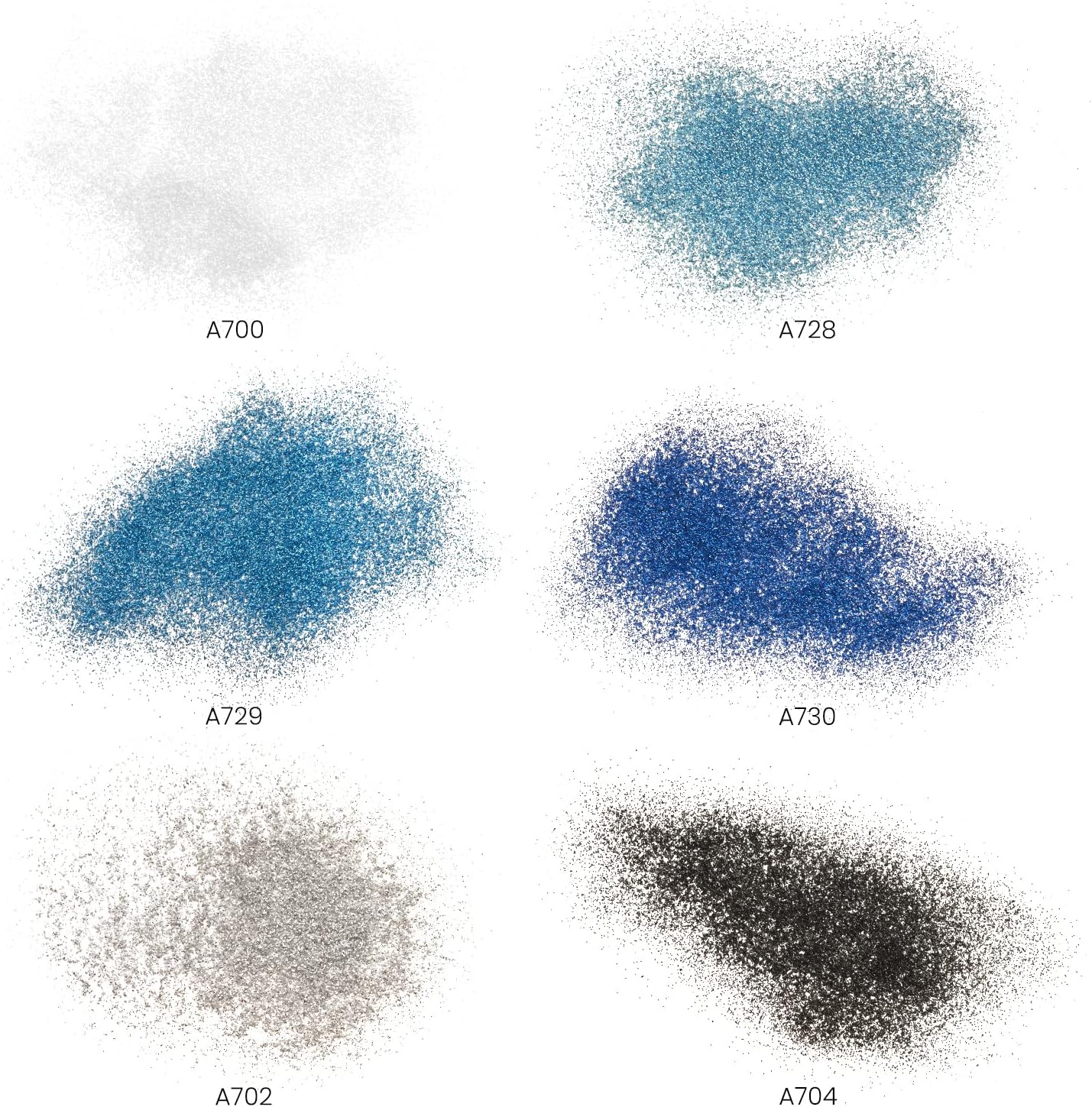 Arteza Fine Glitter Set, 6 x 2-oz Bottles, Ocean-Toned Glitter