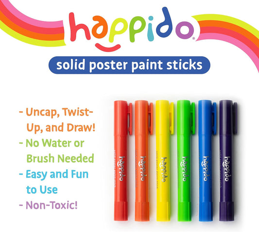Happido Solid Poster Paint Sticks, Set of 12