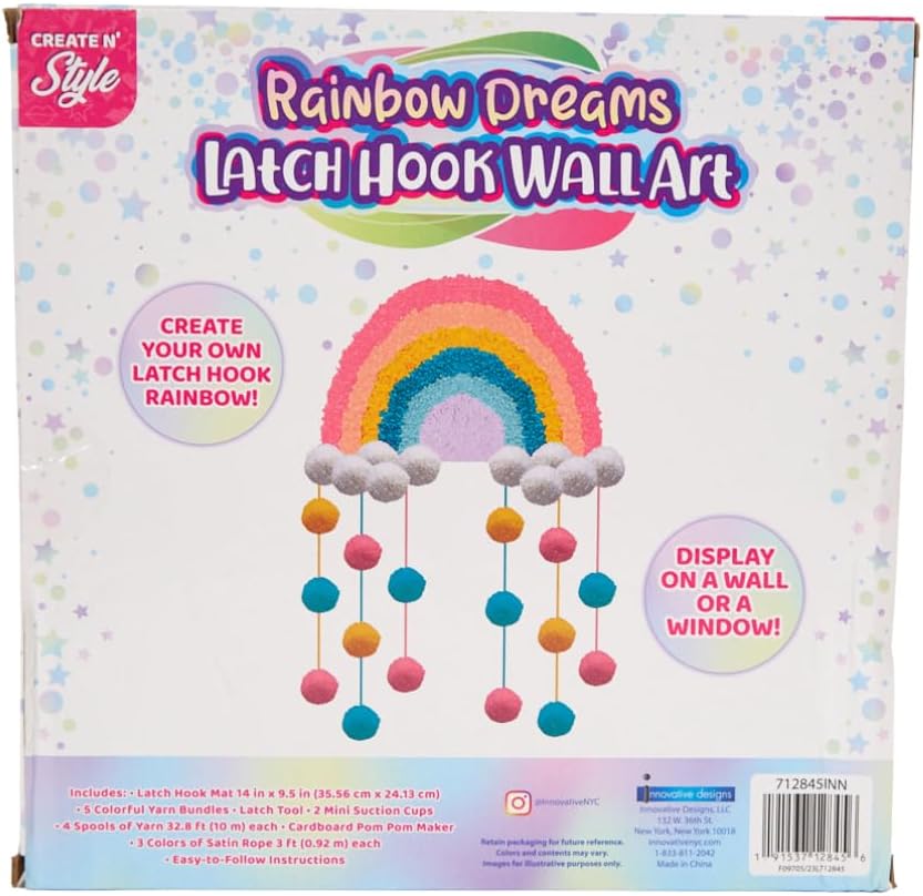 Create N' Style DIY Rainbow Latch Hook Kit - Dp crafts