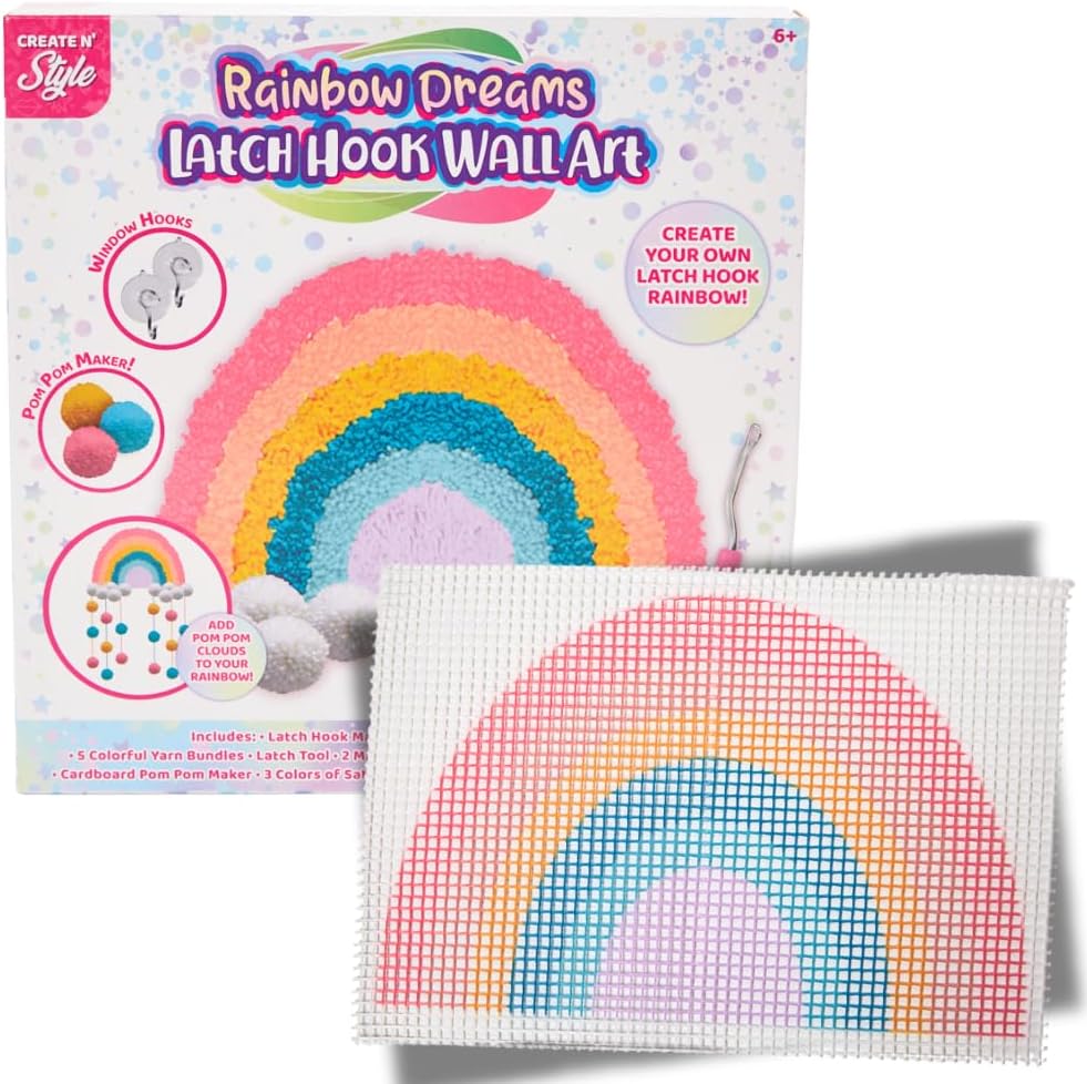 Create N' Style DIY Rainbow Latch Hook Kit - Dp crafts