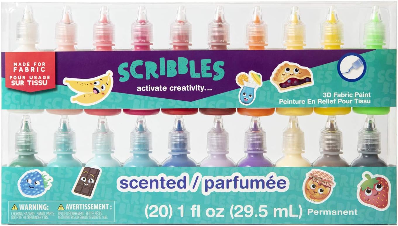 Scribbles 3D Scented Puff Paint, Non-Toxic 20 Pack - Dp crafts