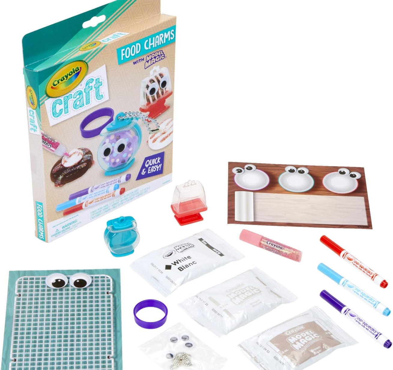 Crayola Craft Food Charms, DIY Kit for Kids, Keychain Charms Craft