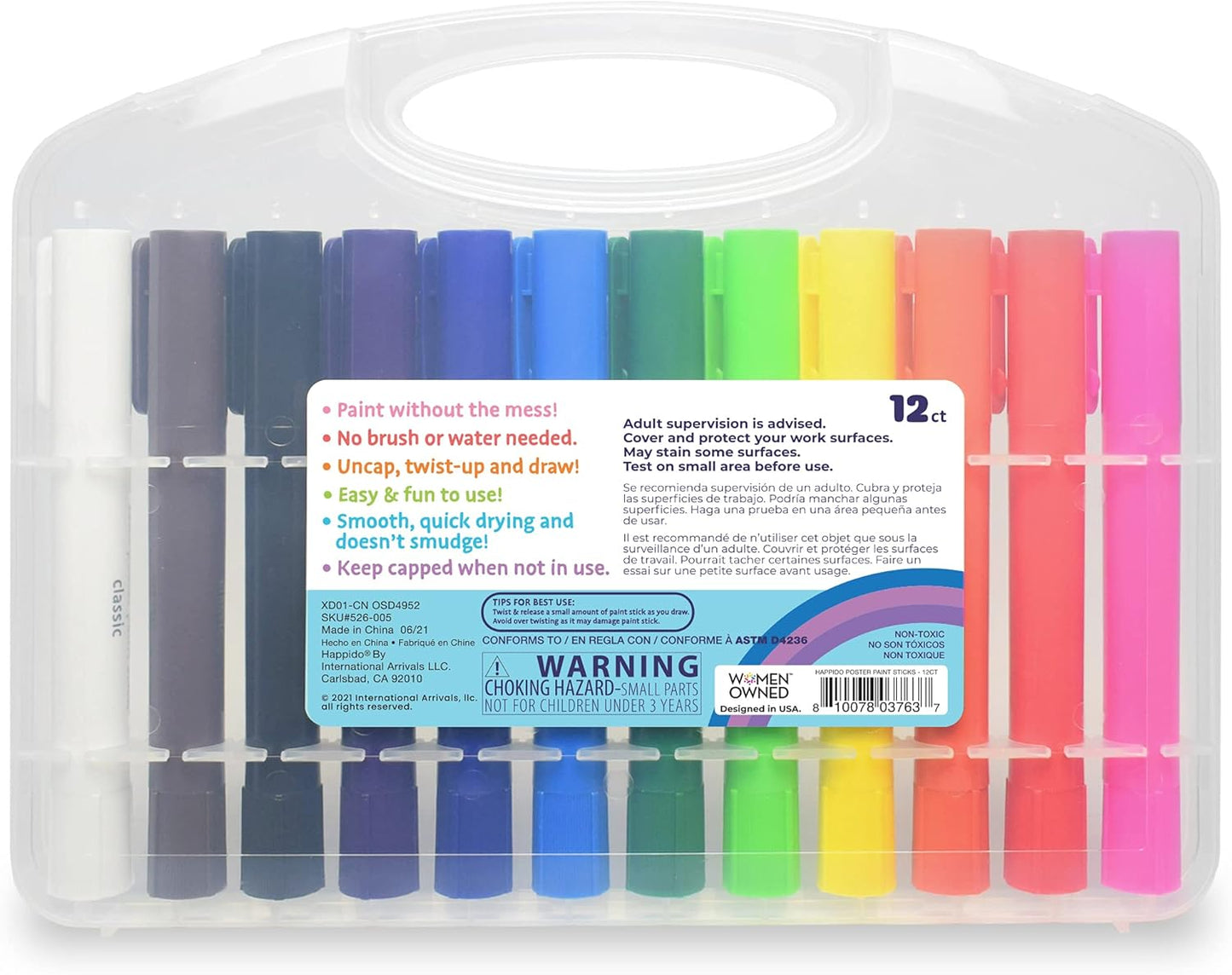 Happido Solid Poster Paint Sticks, Set of 12