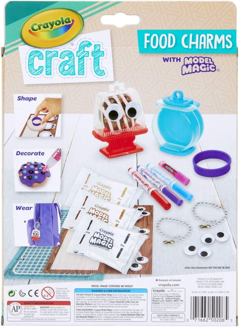 Crayola Craft Food Charms, DIY Kit for Kids, Keychain Charms Craft