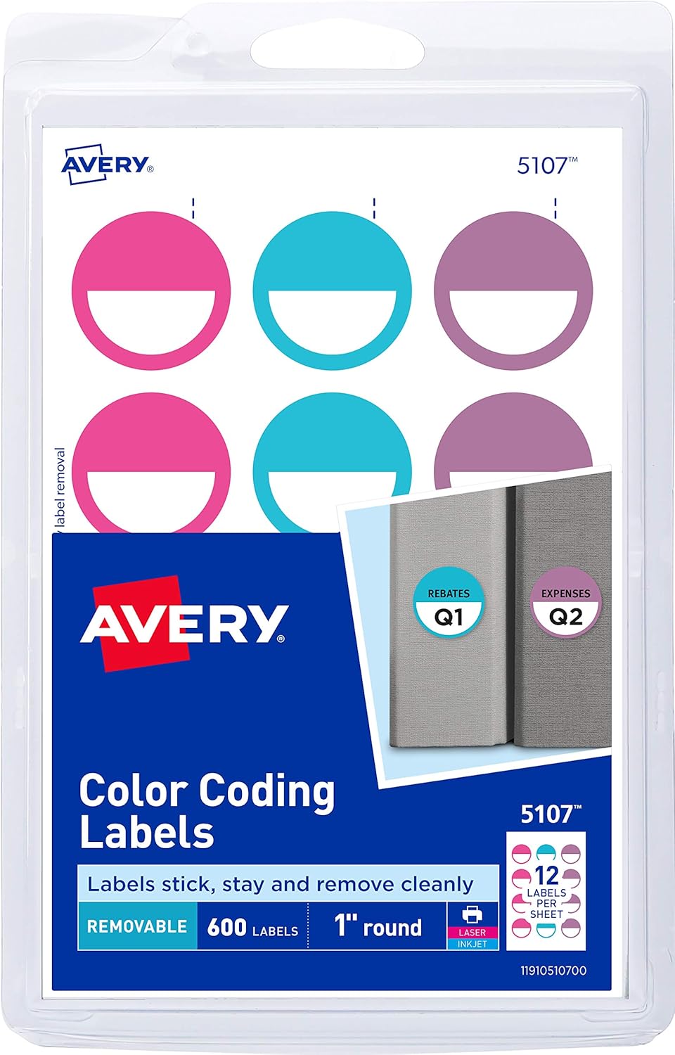 AVERY COLOR CODING LABELS 5107
