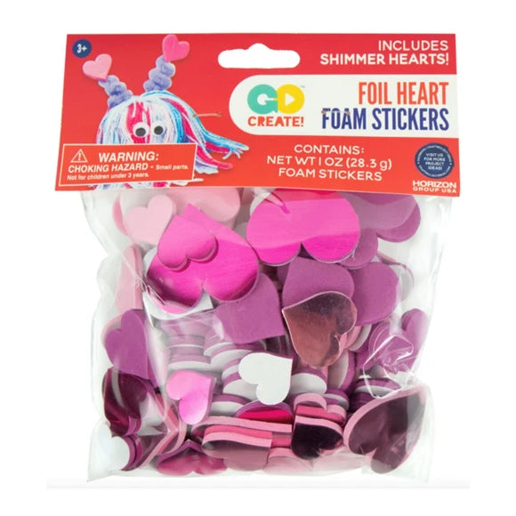 Foil Heart Foam Stickers