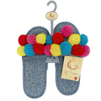Pj Couture Grey Fuzzy Ball Slipper - Dp crafts