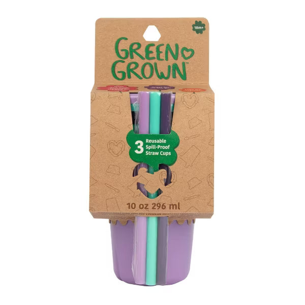 Reusable Spill-Proof Straw - Purple/Teal - 3pk/10oz - Dp crafts