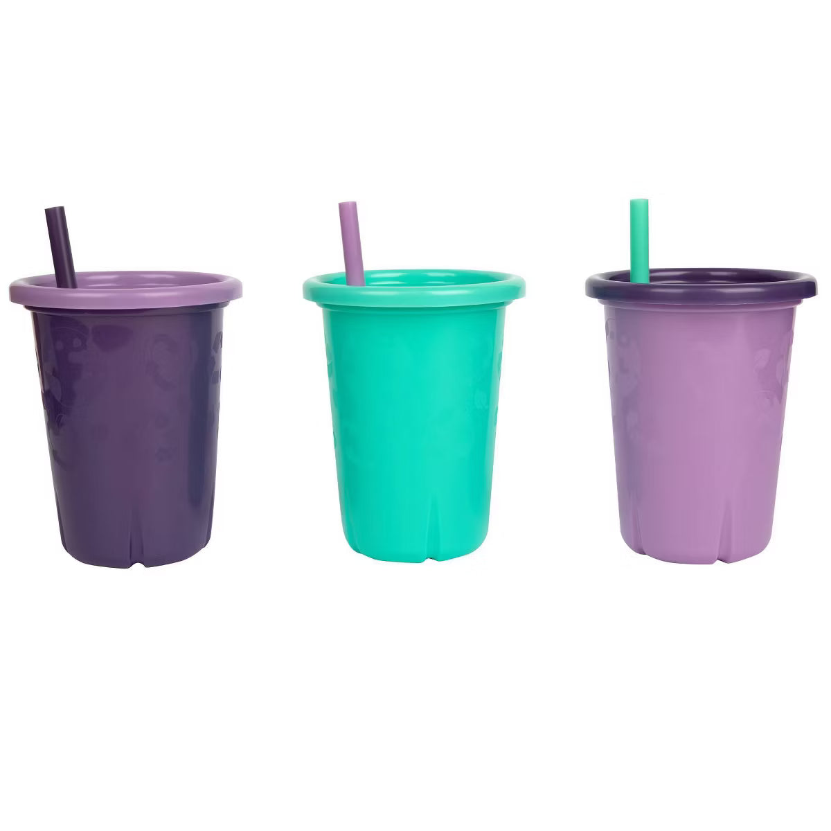 Reusable Spill-Proof Straw - Purple/Teal - 3pk/10oz