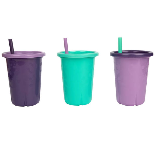 Reusable Spill-Proof Straw - Purple/Teal - 3pk/10oz