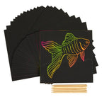Scratch Art Boards - 25 boards with 5 Sticks - Dp crafts