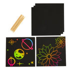 Scratch Art Boards - 25 boards with 5 Sticks - Dp crafts