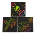 Scratch Art Boards - 25 boards with 5 Sticks - Dp crafts