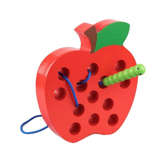 Coogam Wooden Lacing Apple Threading Learning Puzzle Toy