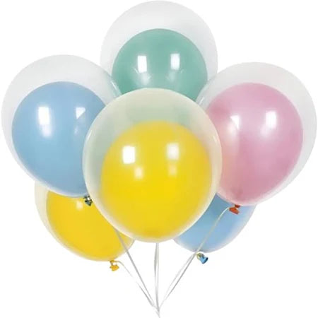 Double Stuffed Pastel Rainbow Balloons 12ct - Dp crafts