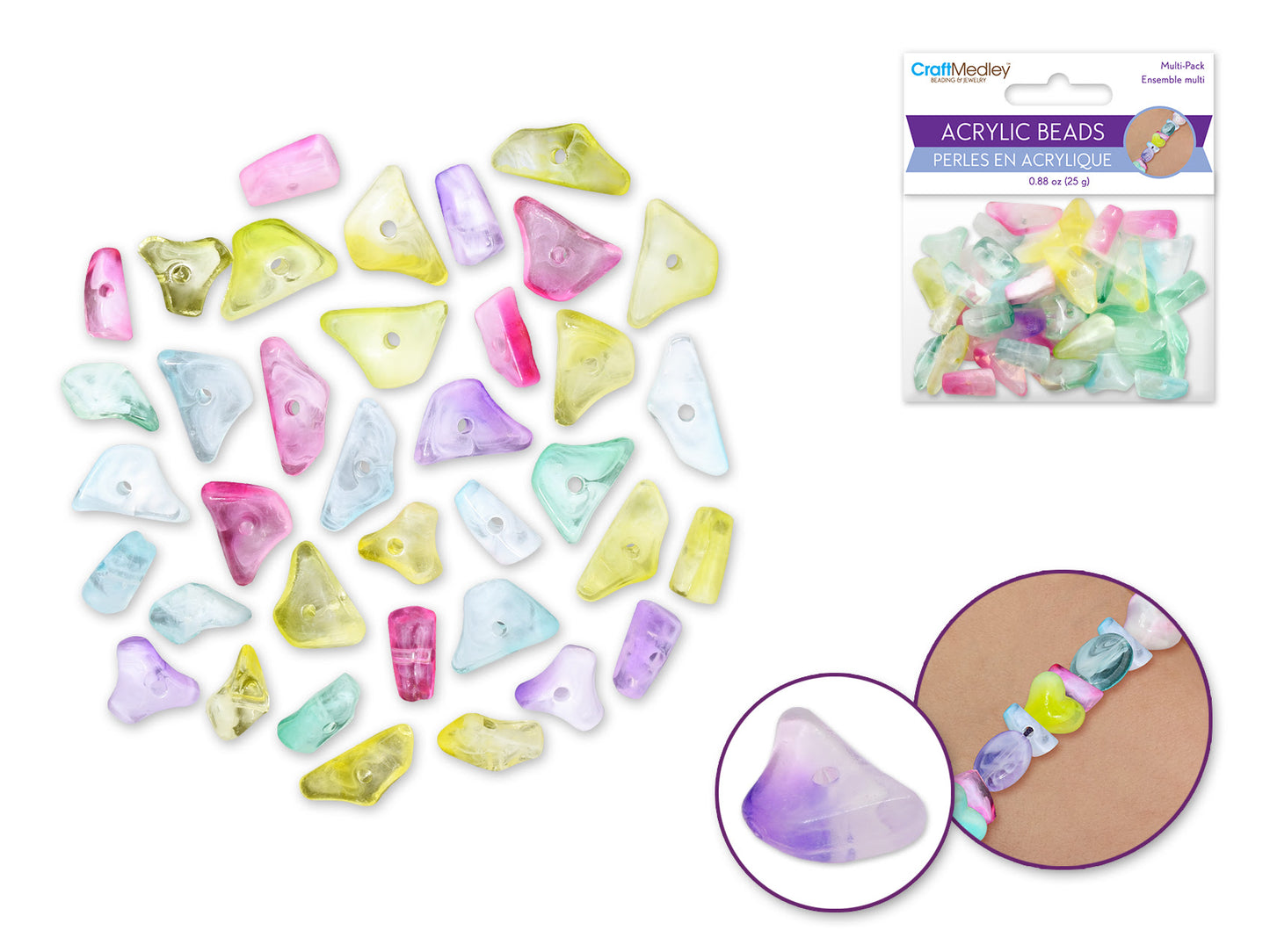 Frosted Marble Pebble chip beads