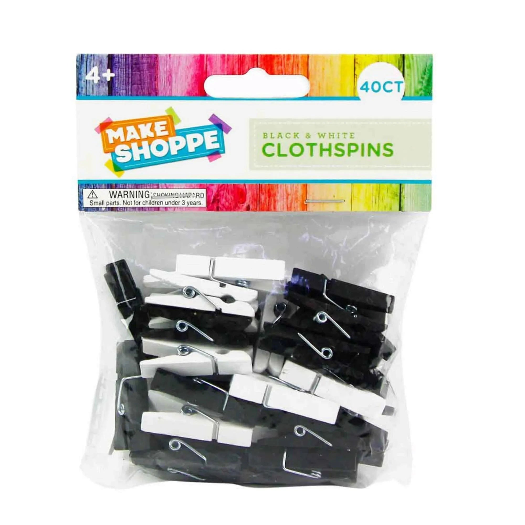 Black and White Standard Clothespins - Dp crafts