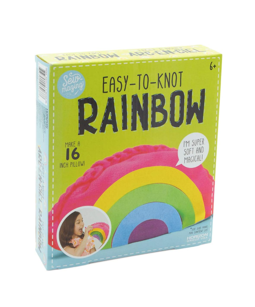 Easy- To- Knot Rainbow Pillow