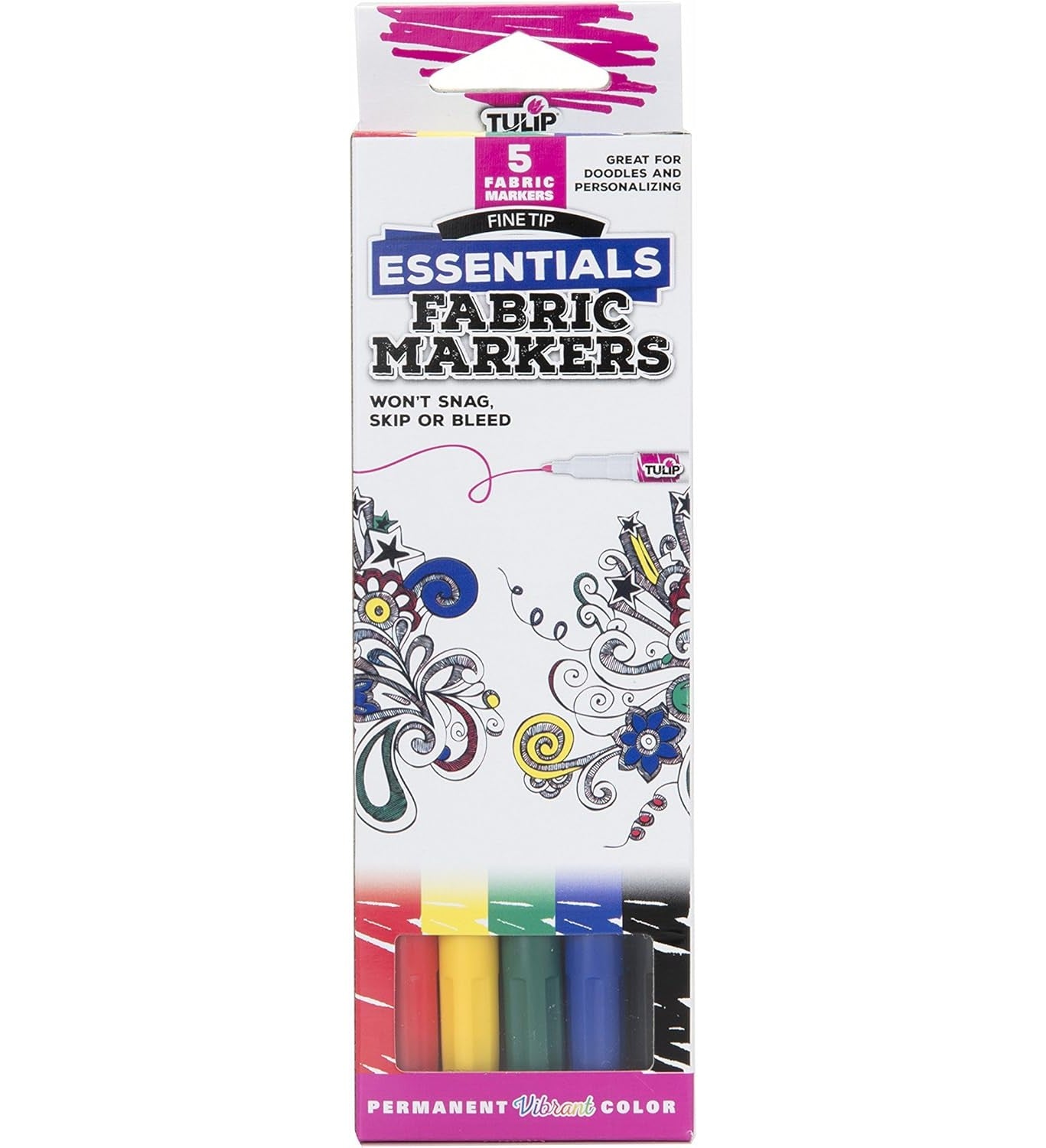 Tulip Fabric Markers Fine Tip 5 Color - Dp crafts