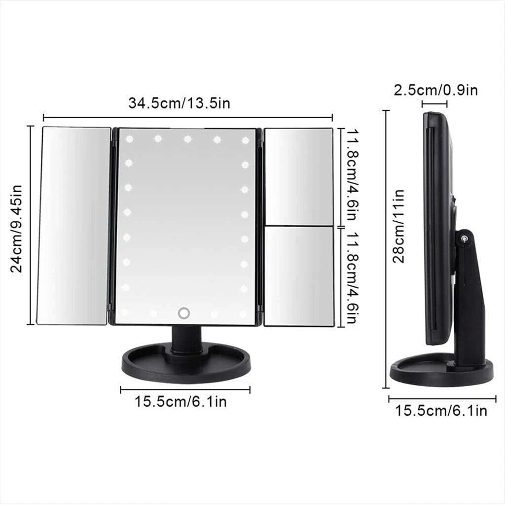 Tri-Fold Lighted Vanity Makeup Mirror - Dp crafts