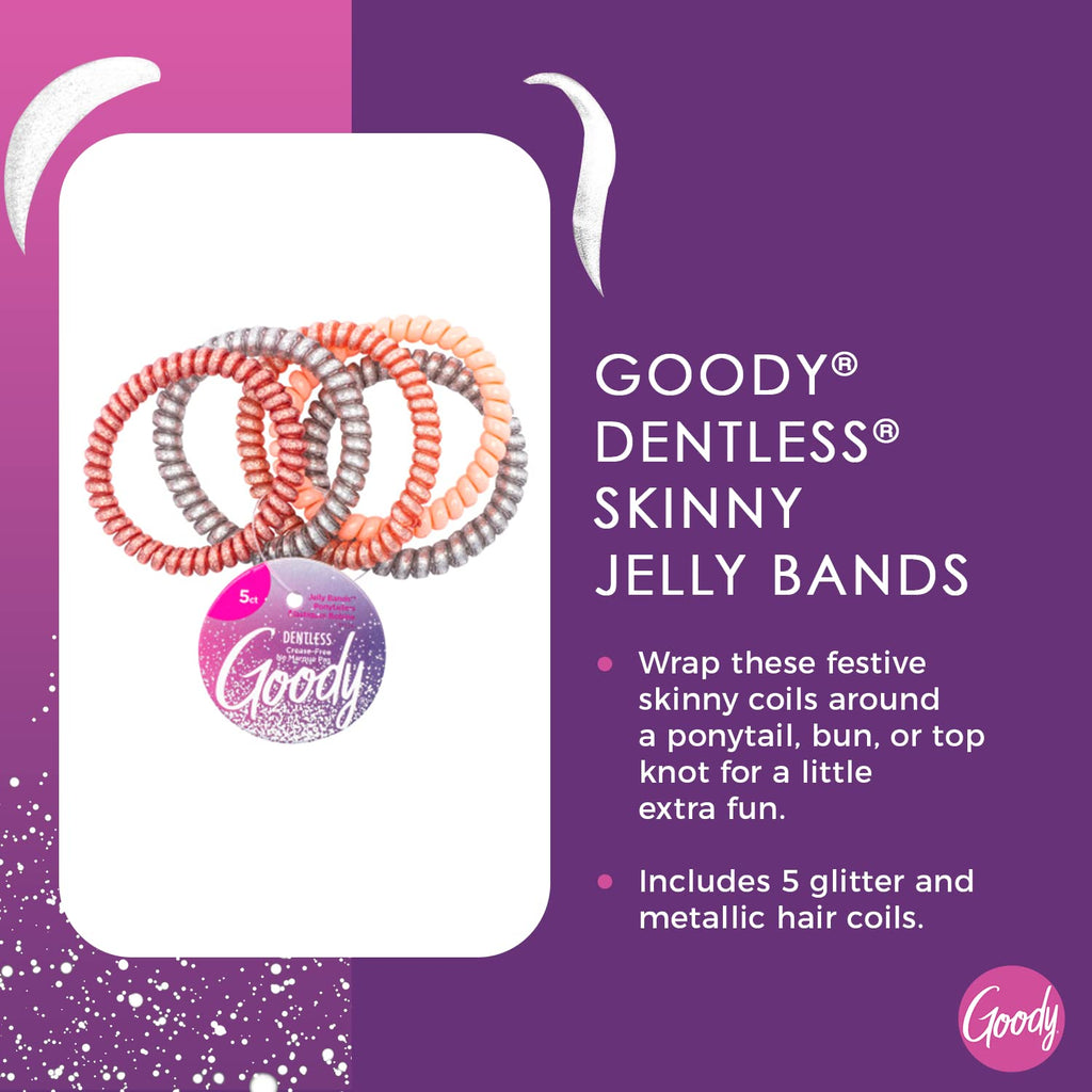 Goody Skinny Coils - 5 Count, Assorted - Jelly Bands - Dp crafts