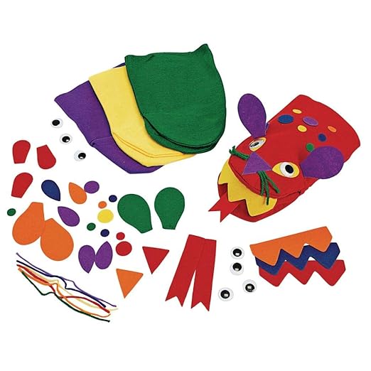 Colorations Felt Hand Puppet Craft Kit for Kids 12 Pack - Dp crafts
