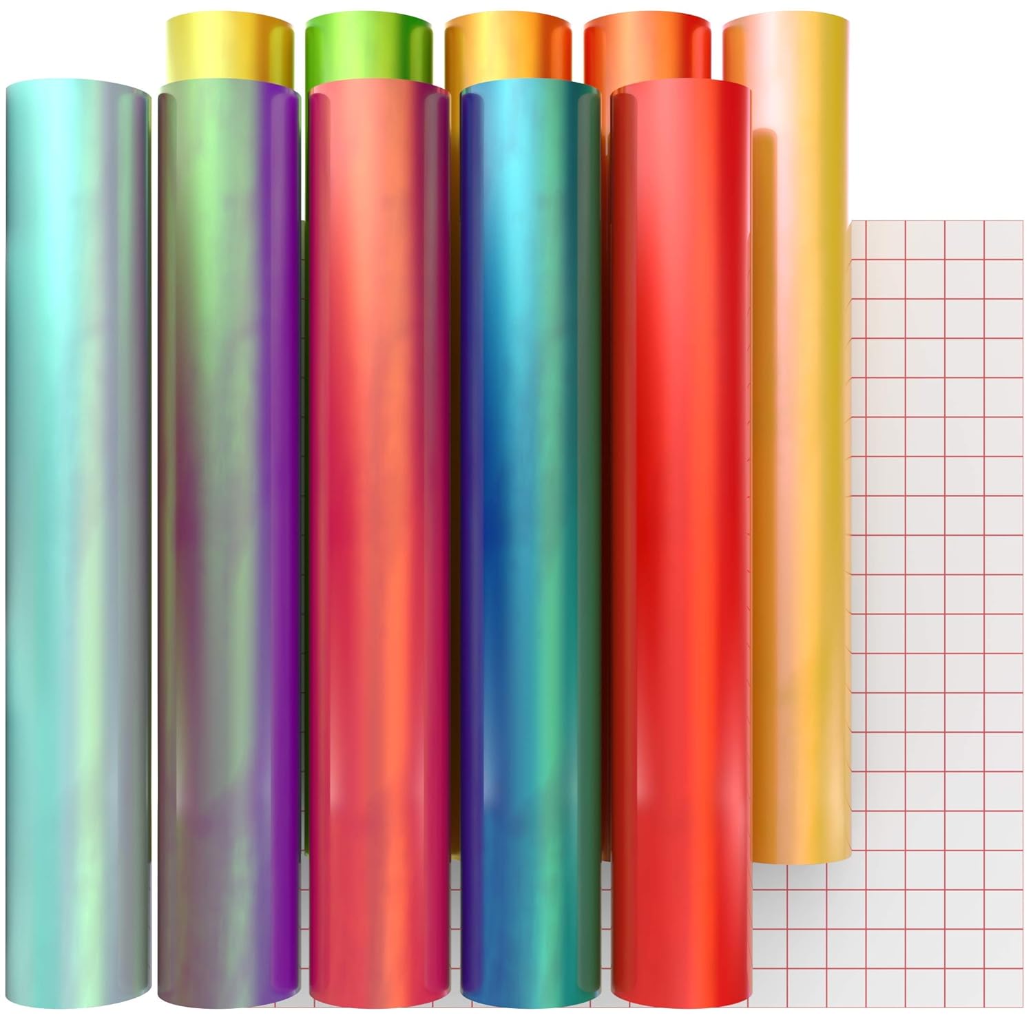 Kassa 10-Pack Holographic Color-Changing Vinyl Sheets | 12" x 12" - Dp crafts