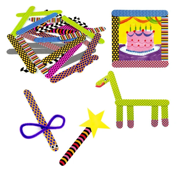 Smarts & Crafts Patterned Craft Sticks Kit - Dp crafts