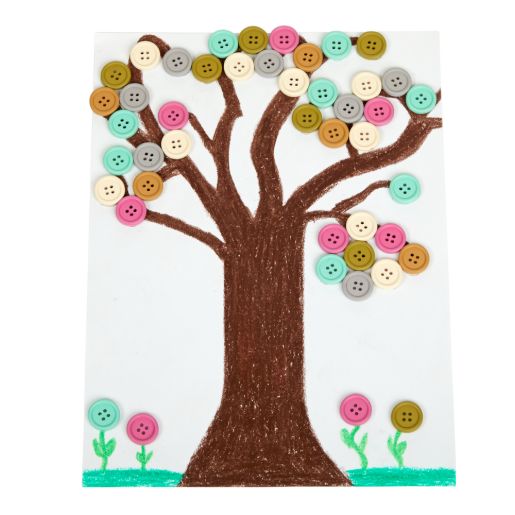 Colorations Natural Tones Wooden Buttons - 300 Pcs, 6 Colors - Dp crafts