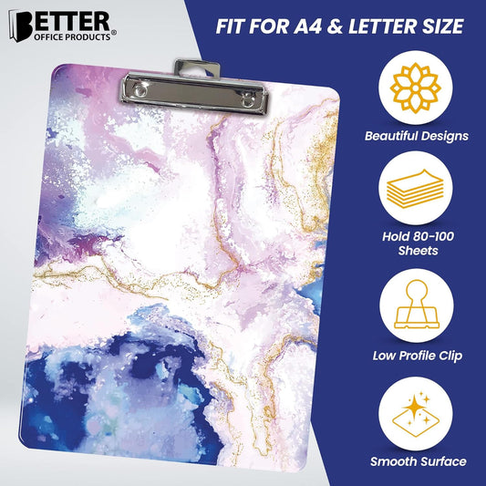 Better Office Products Fashion Clipboard (4 Pack)