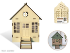 Wood Craft: 7.4"x2.8"x9.5" DIY 3D House Structure Closed Roof - Dp crafts